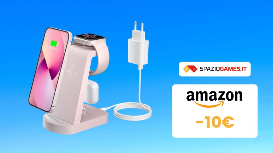 Immagine di FOLLIA AMAZON: questo caricatore wireless 3 in 1 è da comprare subito grazie ad un COUPON!